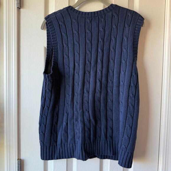 Chaps Youth Boys Navy Blue Sweater Vest V-Neck Large 14-16 - Picture 7 of 7